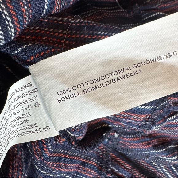 NWT Moon River Anthropologie Women's Cotton Striped Mini Dress Navy Blue Size S - Picture 9 of 11